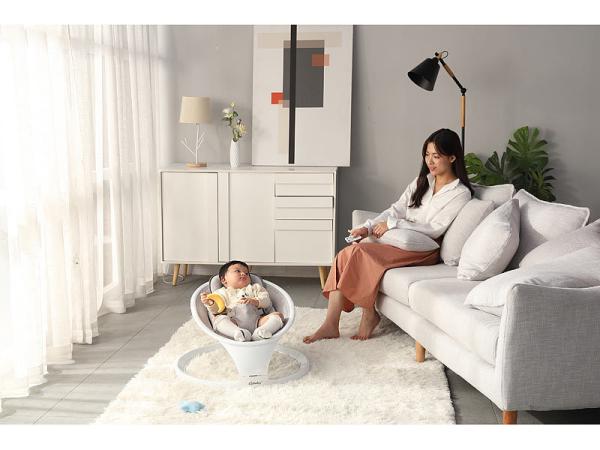 Smart aluminum baby bouncer with Bluetooth, touch buttons and app