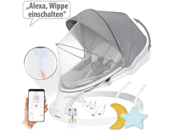 Smart aluminum baby bouncer with Bluetooth, touch buttons and app