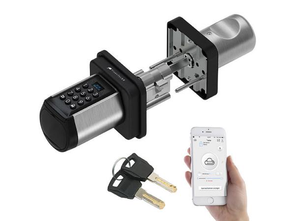 Elektronischer Tür-Schliesszylinder, Code, 2 Schlüssel, Bluetooth, IP44