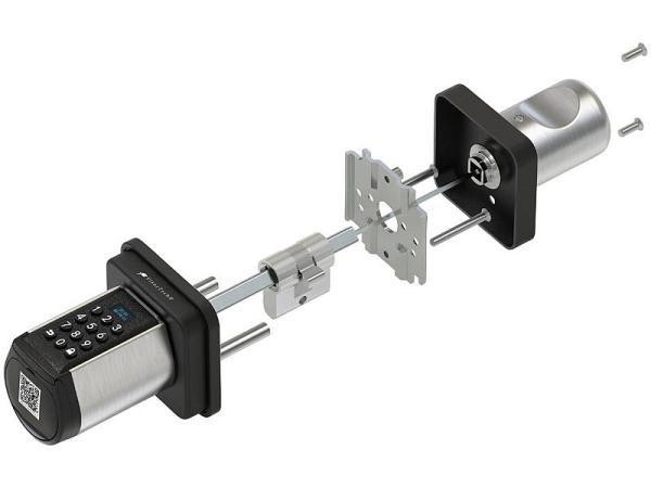 Elektronischer Tür-Schliesszylinder, Code, 2 Schlüssel, Bluetooth, IP44