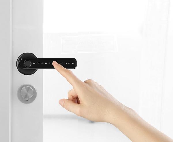 set of 5 Security Door Hardware with Fingerprint Scanner, PIN & App