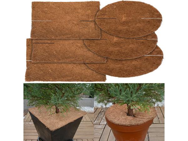 lot de 6 disques de coco ronds & carrés, 98% coco & 2% latex naturel, 3 de chaque
