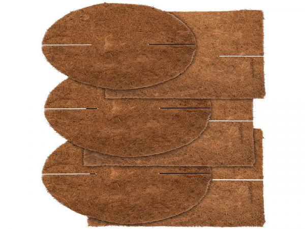 lot de 6 disques de coco ronds & carrés, 98% coco & 2% latex naturel, 3 de chaque