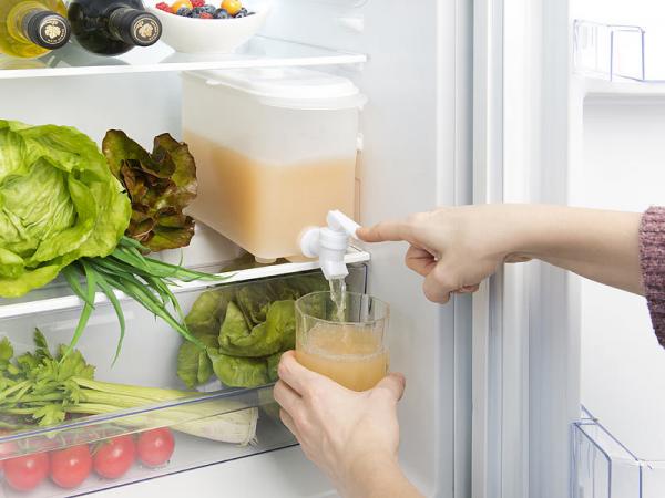 Récipient pour boissons pour réfrigérateur avec robinet, sans BPA, 3 litres