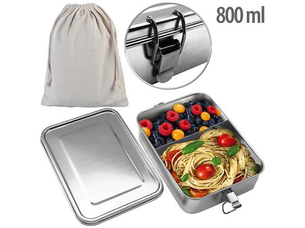 2er-Set Edelstahl-Lunchboxen, Dichtungsring, spülmaschinenfest, 800 ml