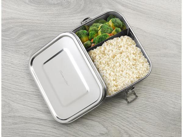 2er-Set Edelstahl-Lunchboxen, Dichtungsring, spülmaschinenfest, 1,4 L
