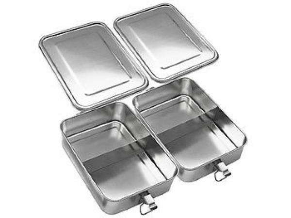 2er-Set Edelstahl-Lunchboxen, Dichtungsring, spülmaschinenfest, 1,4 L