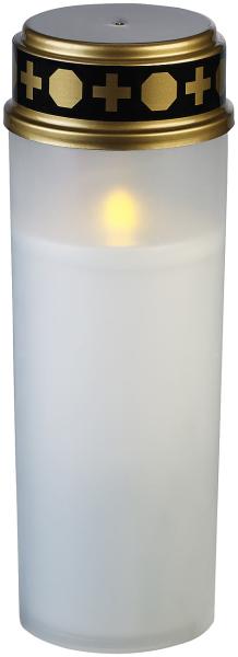 set di 2 luci gravi XL LED, sensore di luce, a batteria, 21 cm, bianco