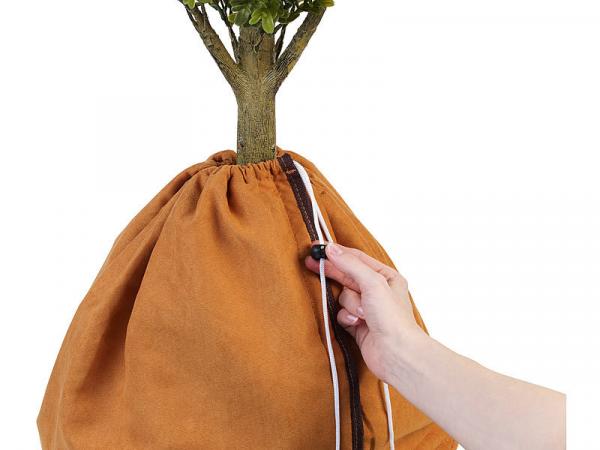lot de 2 protections thermiques pour plantes en pot, 40 x 40 cm chacune, avec drainage, marron
