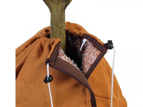 lot de 2 protections thermiques pour plantes en pot, 40 x 40 cm chacune, avec drainage, marron