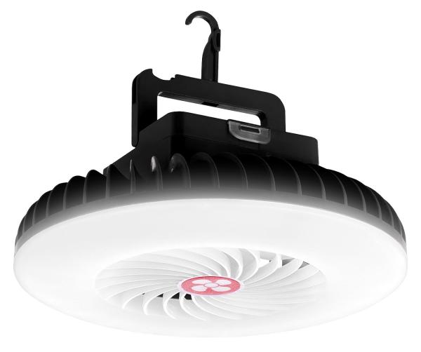 2er-Set 3in1-Akku-LED-Lichter und Ventilatoren + USB-Powerbank, Ø 16,6 cm