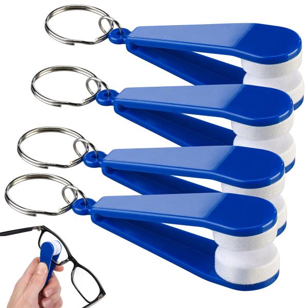 lot de 4 pinces à nettoyer les lunettes avec chiffons en microfibre
