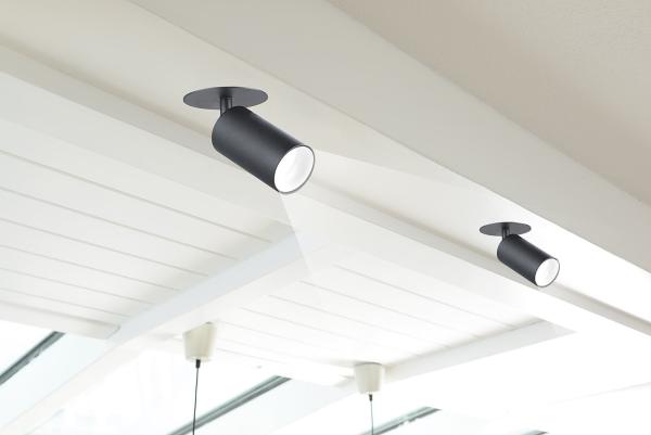 set of 2 swivel wall and ceiling spotlights with GU10 socket, black