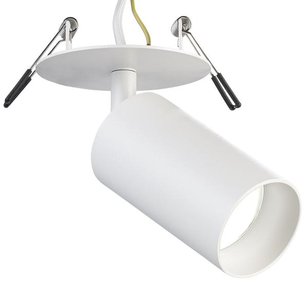 set di 2 spot orientabili da parete e soffitto con presa GU10, bianco