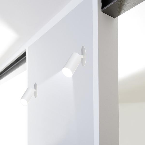 set di 2 spot orientabili da parete e soffitto con presa GU10, bianco