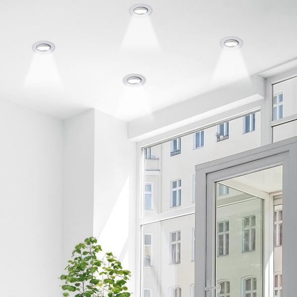 set of 12 recessed spotlight frame, adjustable beam angle, white