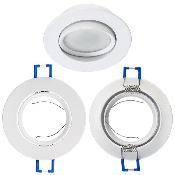 set of 12 recessed spotlight frame, adjustable beam angle, white