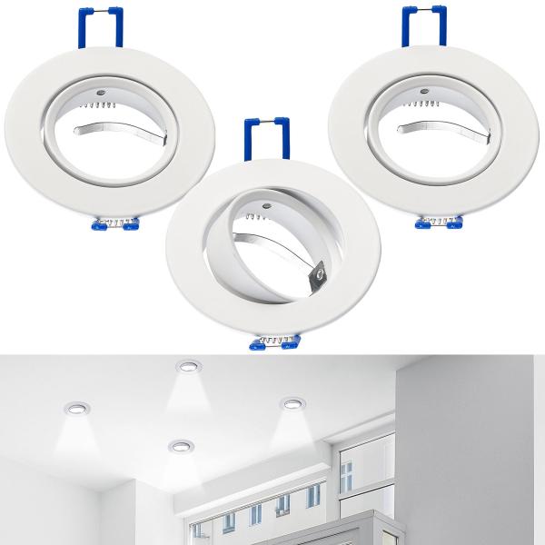 set of 12 recessed spotlight frame, adjustable beam angle, white