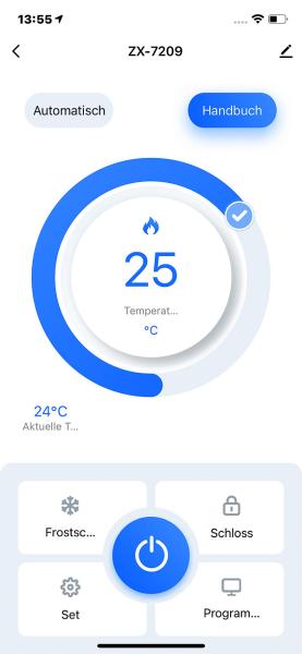 set di 4 termostati per riscaldamento a pavimento WLAN, con display a sfioramento