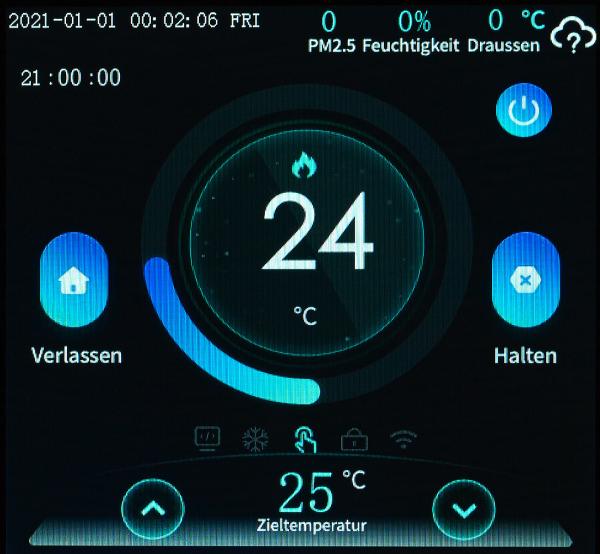 set di 4 termostati per riscaldamento a pavimento WLAN, con display a sfioramento