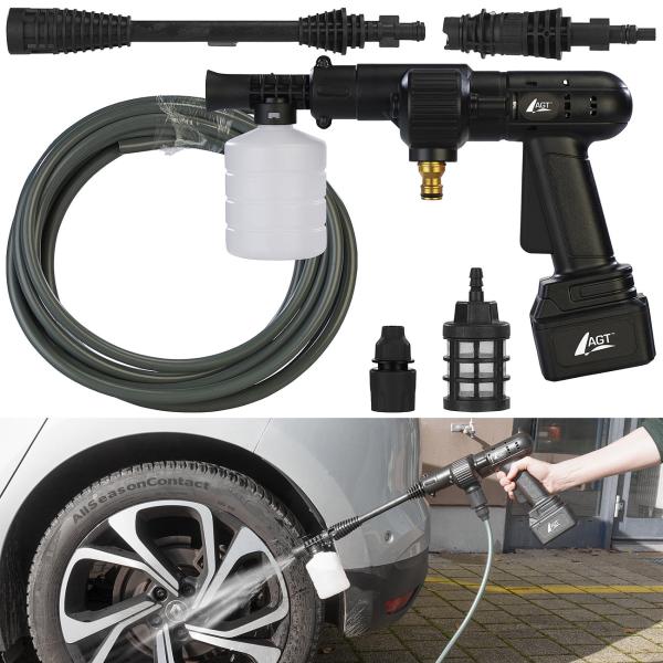 Mobile battery pressure washer with foam nozzle, 30bar, 33W, 1.50mAh, 22 Volt