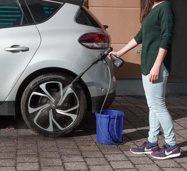 Mobile battery pressure washer with foam nozzle, 30bar, 33W, 1.50mAh, 22 Volt