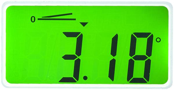 Goniometro digitale, display LCD illuminato, alluminio, IP54, 0-360°