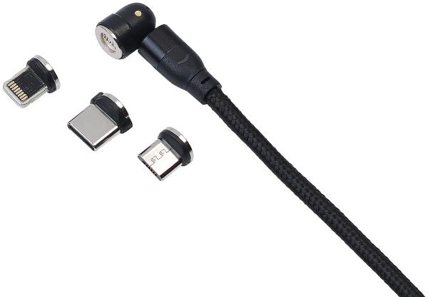 set di 4 cavi USB, spina magnetica per USB-C, Micro USB e Lightning