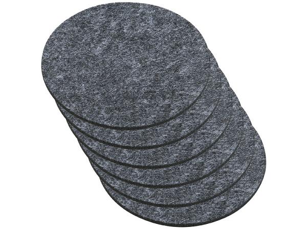 6er-Set abwaschbare Filz-Untersetzer, dunkelgrau, Ø 10 cm
