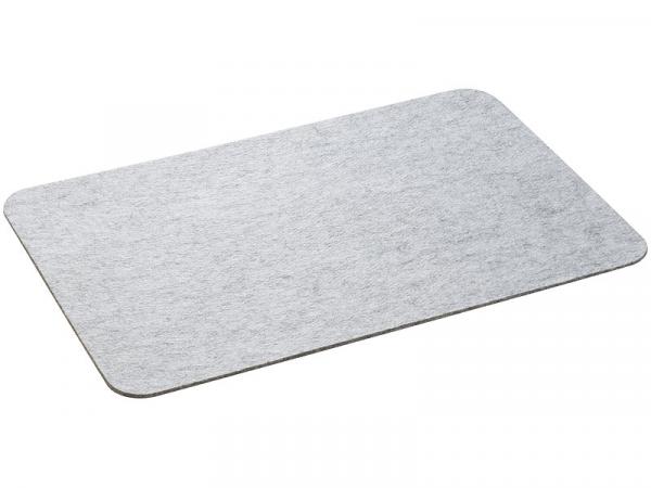 set of 6 Washable felt table mats, light gray, 45 x 30 cm