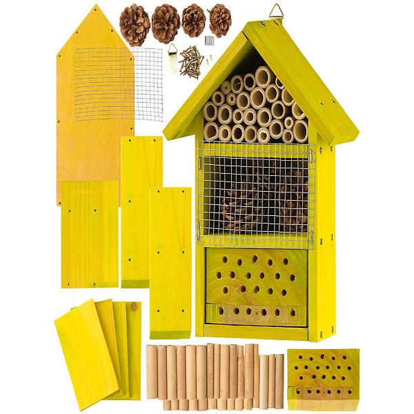 Insect hotel kit, nesting aid and shelter for beneficial insects, extra-deep