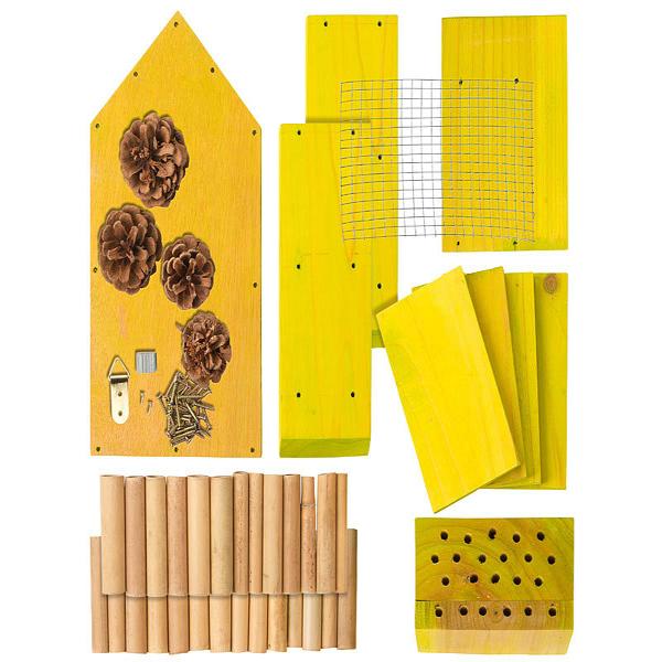 Insect hotel kit, nesting aid and shelter for beneficial insects, extra-deep
