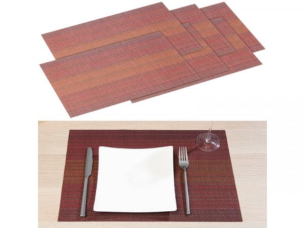 12er-Set abwaschbare PVC-Polyester-Tischsets, 45 x 30 cm