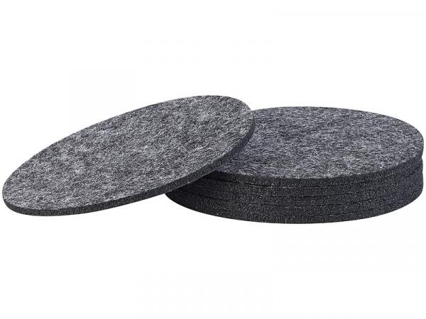 12pcs felt coasters 10 cm & 45 x 30 cm, dark gray