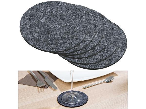 12pcs felt coasters 10 cm & 45 x 30 cm, dark gray