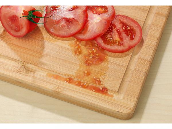 Lot de 2 planches à découper XL en bambou avec rainure pour le jus, 45 x 30 cm