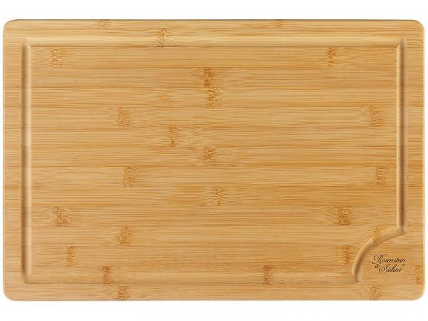 Lot de 2 planches à découper XL en bambou avec rainure pour le jus, 45 x 30 cm