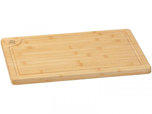 Lot de 2 planches à découper XL en bambou avec rainure pour le jus, 45 x 30 cm