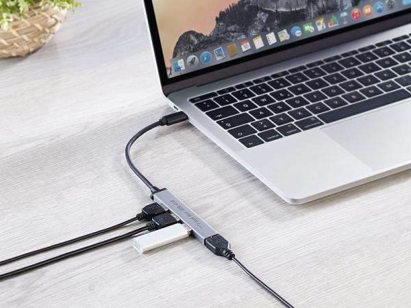2er-Set USB-C-Hub mit 4 Ports, 1x USB 3.0, 3x USB 2.0, bis 5 Gbit/s