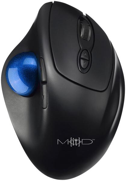 Wireless trackball mouse with Bluetooth, 7 buttons, scroll wheel, 1,600 dpi
