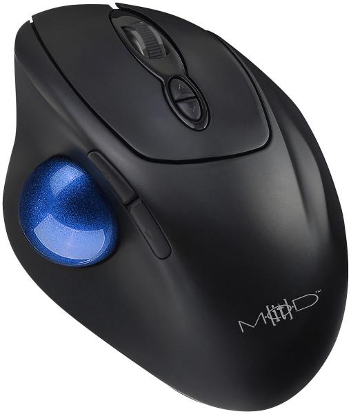 Wireless trackball mouse with Bluetooth, 7 buttons, scroll wheel, 1,600 dpi