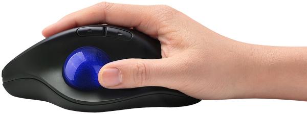 Wireless trackball mouse with Bluetooth, 7 buttons, scroll wheel, 1,600 dpi