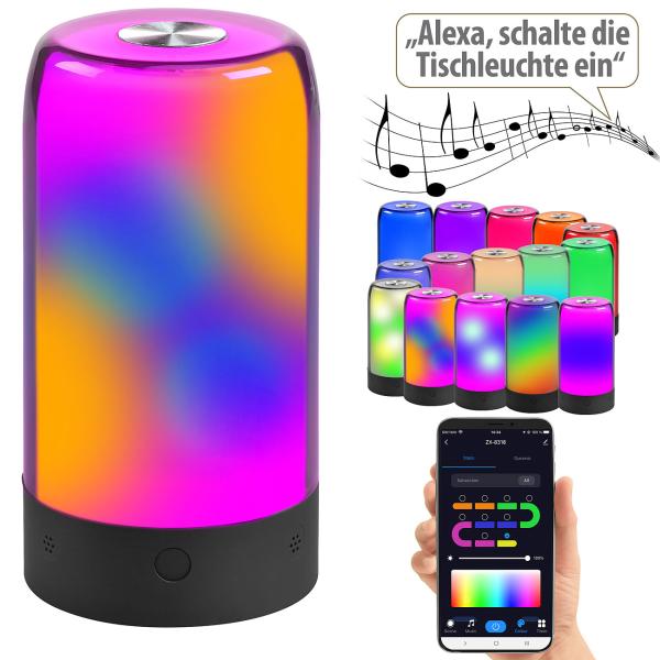 set of 4 smart mood lights, RGB IC LEDs, 15 modes, WLAN, black