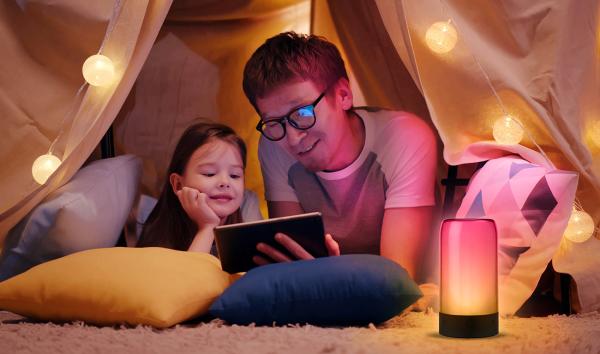 set of 4 smart mood lights, RGB IC LEDs, 15 modes, WLAN, black