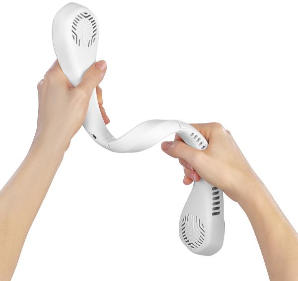 Mobiler Akku-Doppelventilator zum Umhängen, 3-stufig, 2.400 mAh