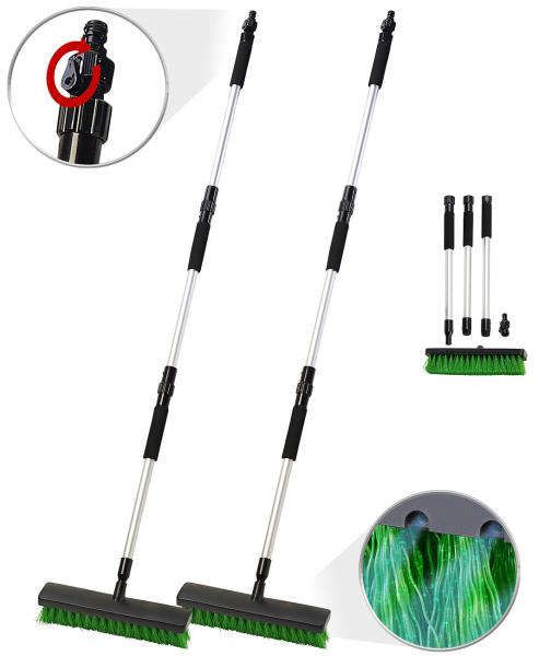 set of 2in1 Washing Broom with Garden Hose Click Connection, 14 Water Nozzles