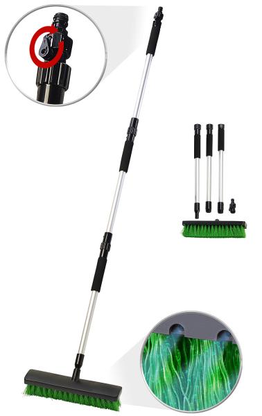 set of 2in1 Washing Broom with Garden Hose Click Connection, 14 Water Nozzles
