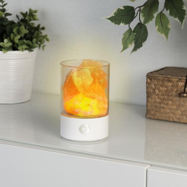 lot de 2 lampes de table LED RVB avec cristaux de sel naturels, 3 watts