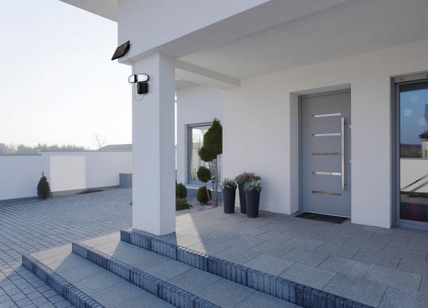 2er-Set Duo-Solar-LED-Aussenstrahler mit PIR-Bewegungssensor, 1 Watt, IP44