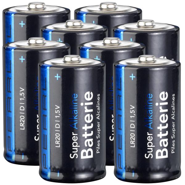 set di 8 batterie Super Alcaline tipo Mono D, 1,5 V